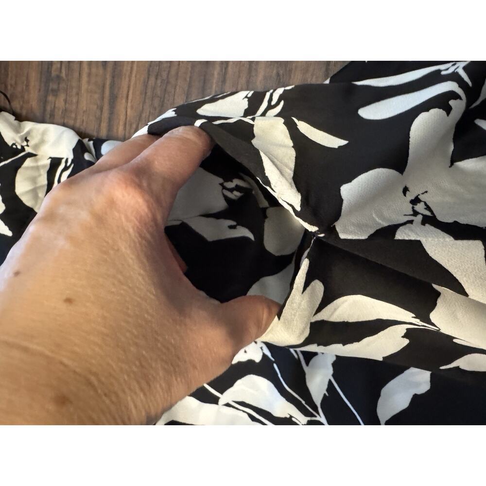 Tahari ASL Floral Maxi Dress With Pockets Black White Size L New With Tags - Picture 7 of 10